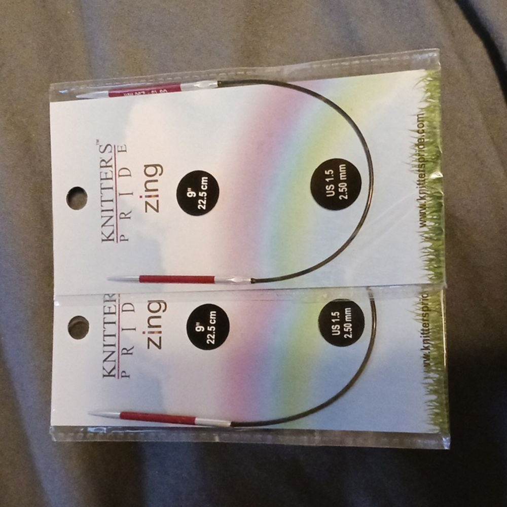 Knitters Pride Zing 9" circular needles set of 2